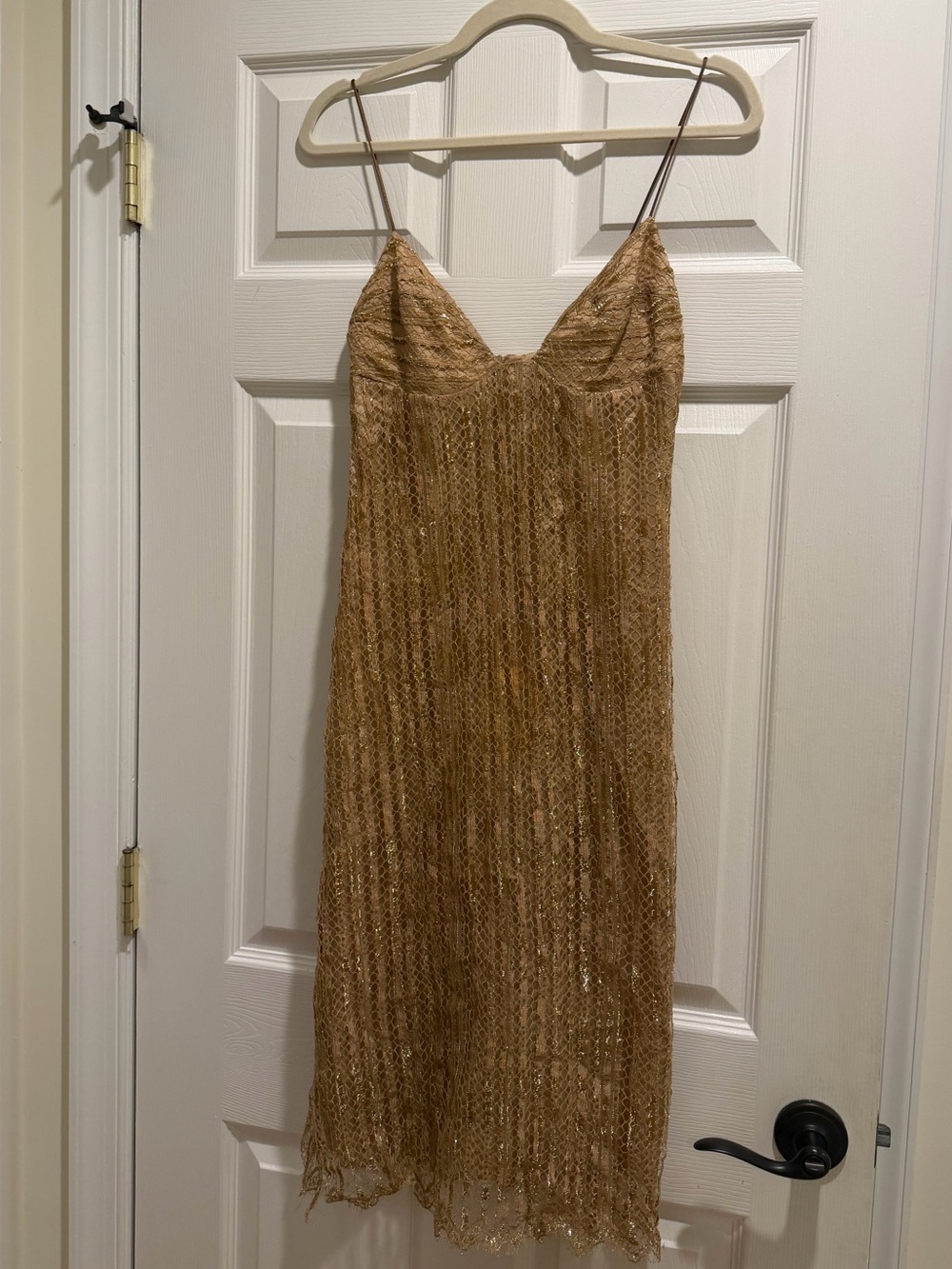 BOYD vintage gold sparkle sequin midi dress